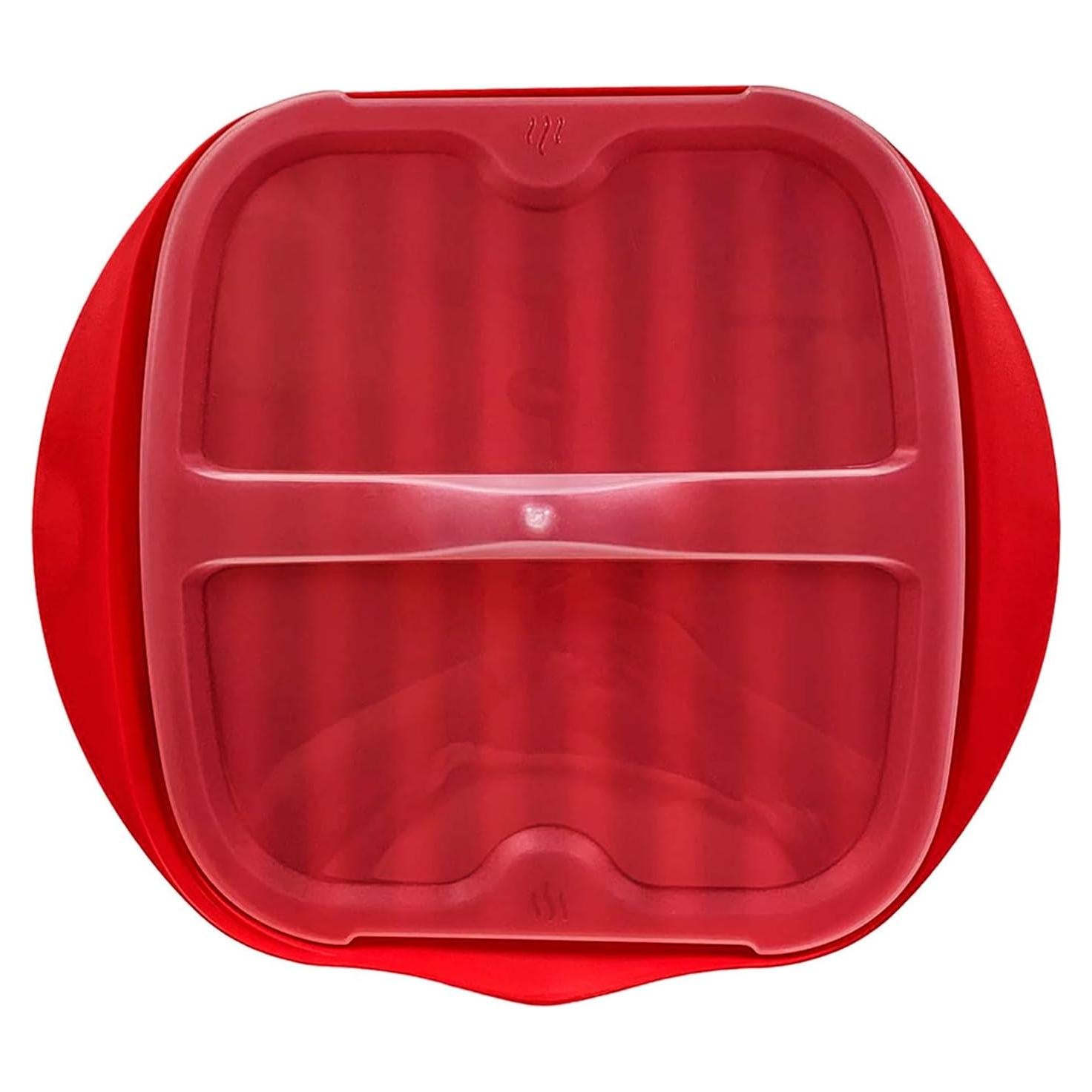 Bandeja para Bacon en Microondas Newkaijian con Tapa Antisalpicaduras