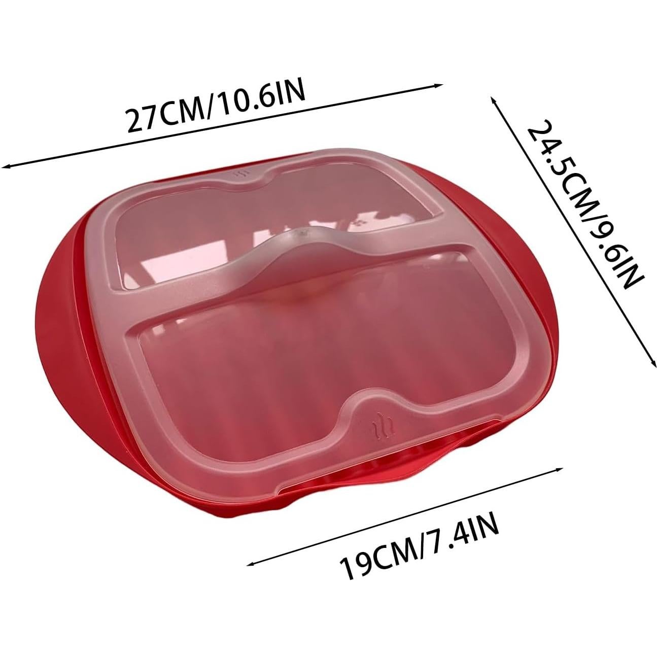 Bandeja para Bacon en Microondas Newkaijian con Tapa Antisalpicaduras