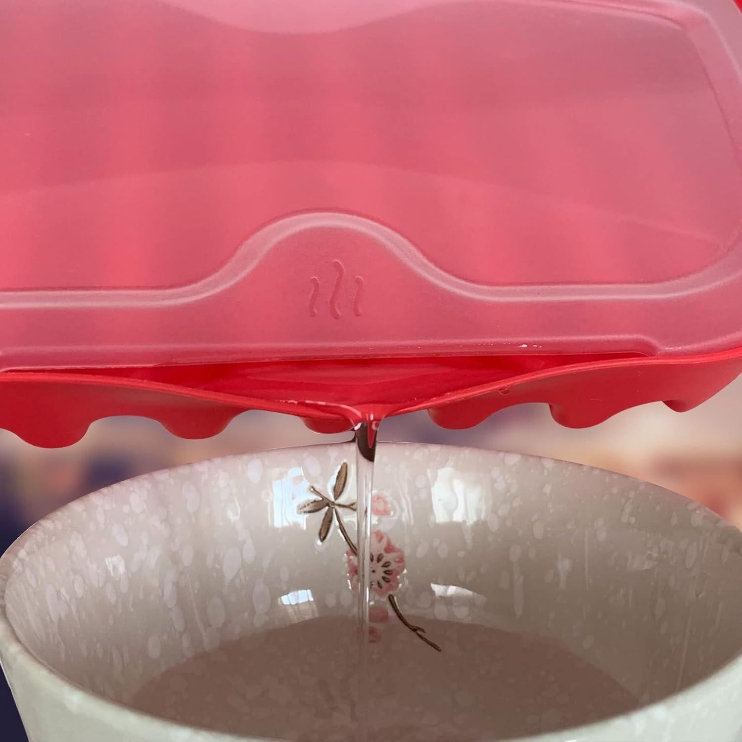 Bandeja para Bacon en Microondas Newkaijian con Tapa Antisalpicaduras