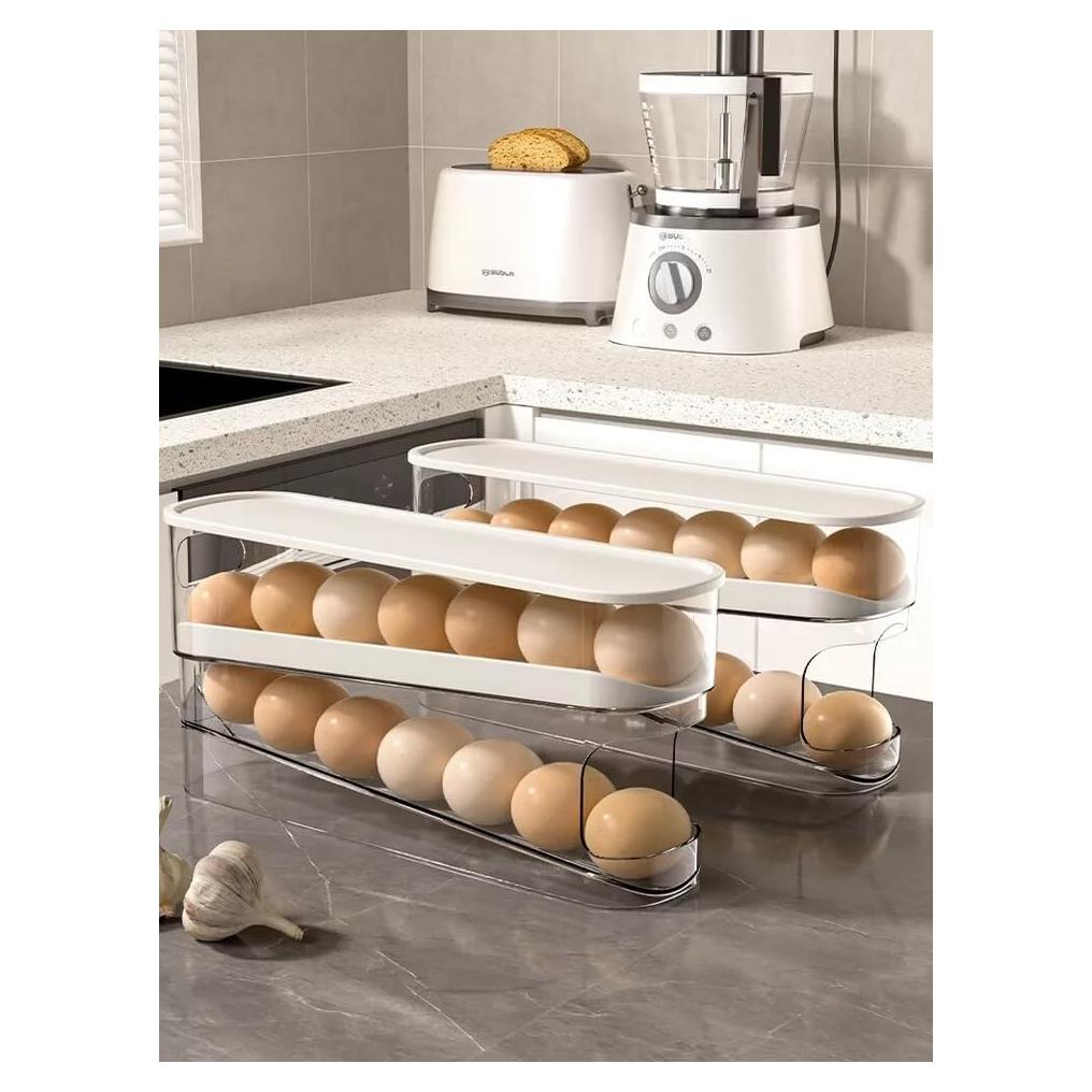 Soporte de Huevos Rodante HYGRAD 12 Huevos Transparente 30.5x8.5x14.2cm