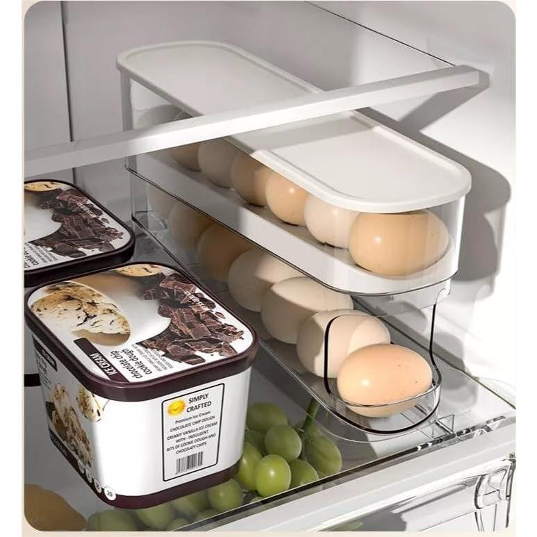 Soporte de Huevos Rodante HYGRAD 12 Huevos Transparente 30.5x8.5x14.2cm