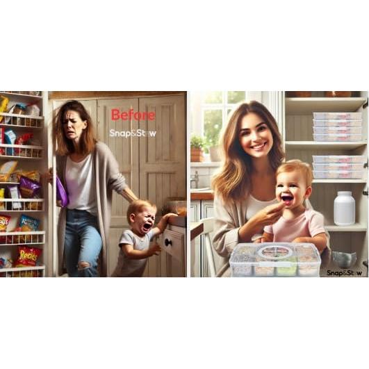 Caja de bocadillos apilable Snap&Stow con 8 compartimentos