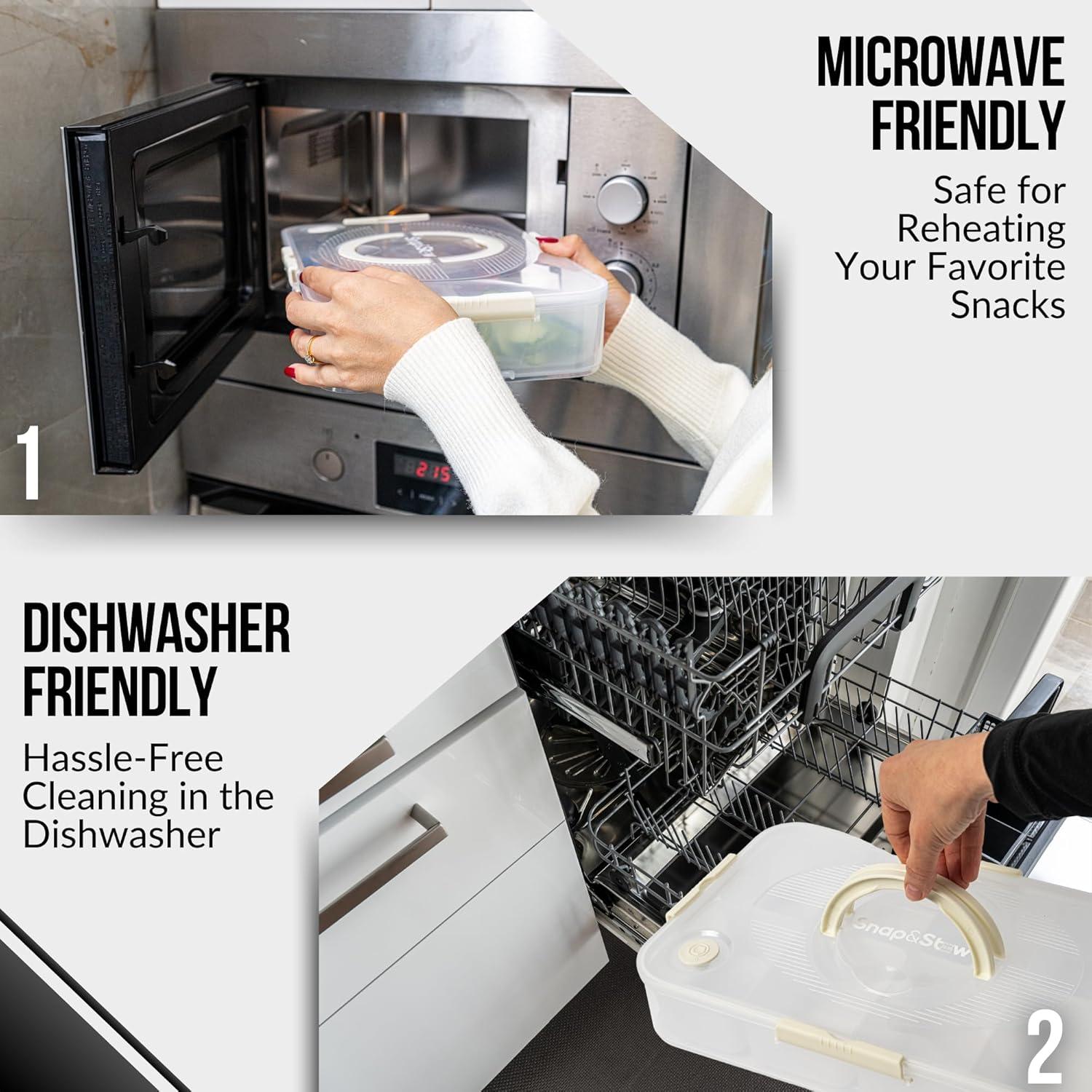 Caja de bocadillos apilable Snap&Stow con 8 compartimentos