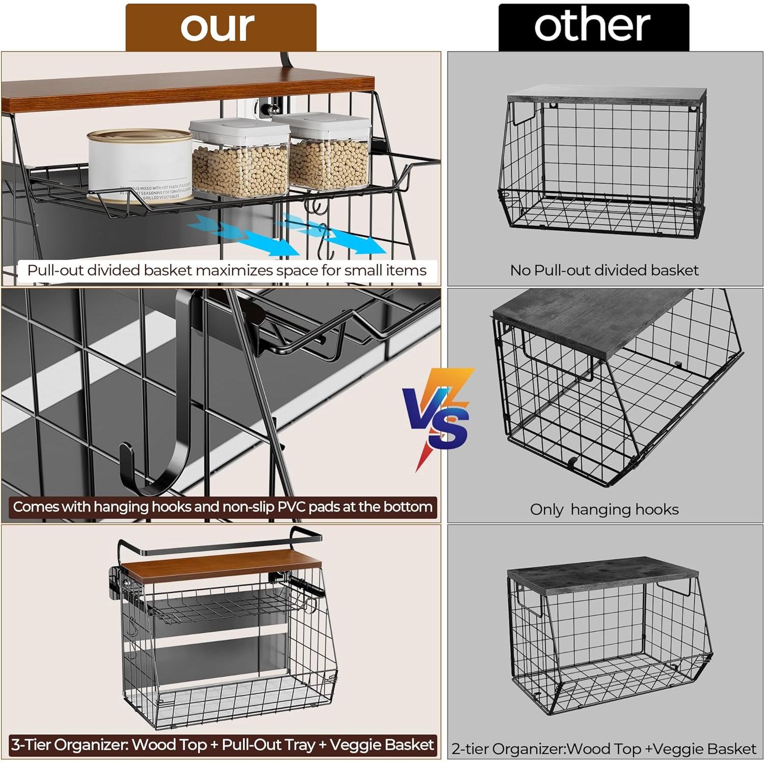 Estante Magnético Delamu para Nevera 3 Niveles 35x17x29.5cm