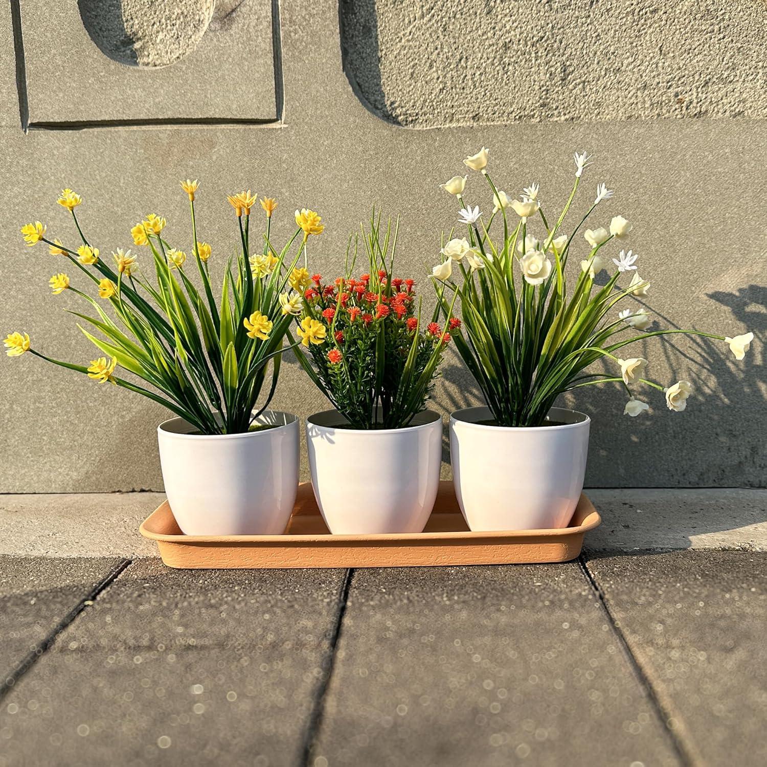 Bandeja Rectangular de Plástico Cozyou 27x10.67 cm Marrón Claro