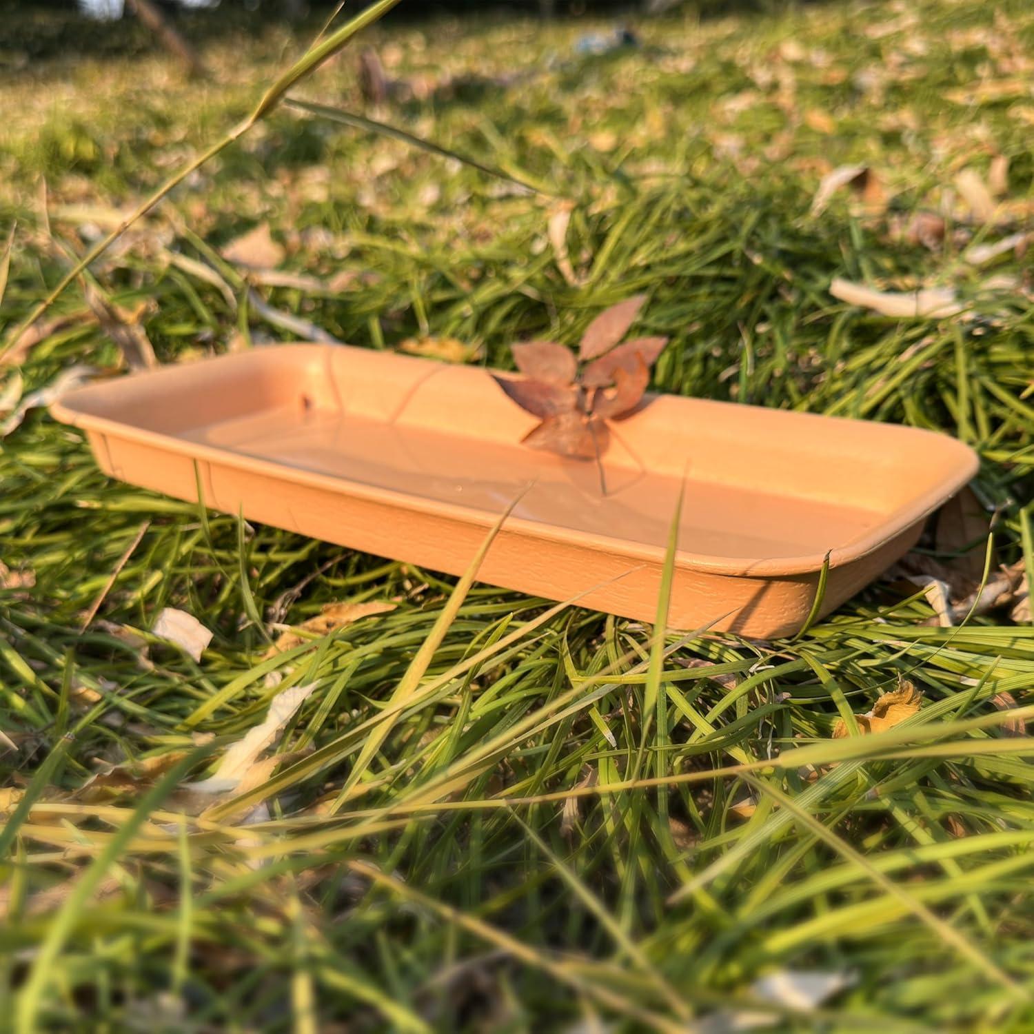 Bandeja Rectangular de Plástico Cozyou 27x10.67 cm Marrón Claro