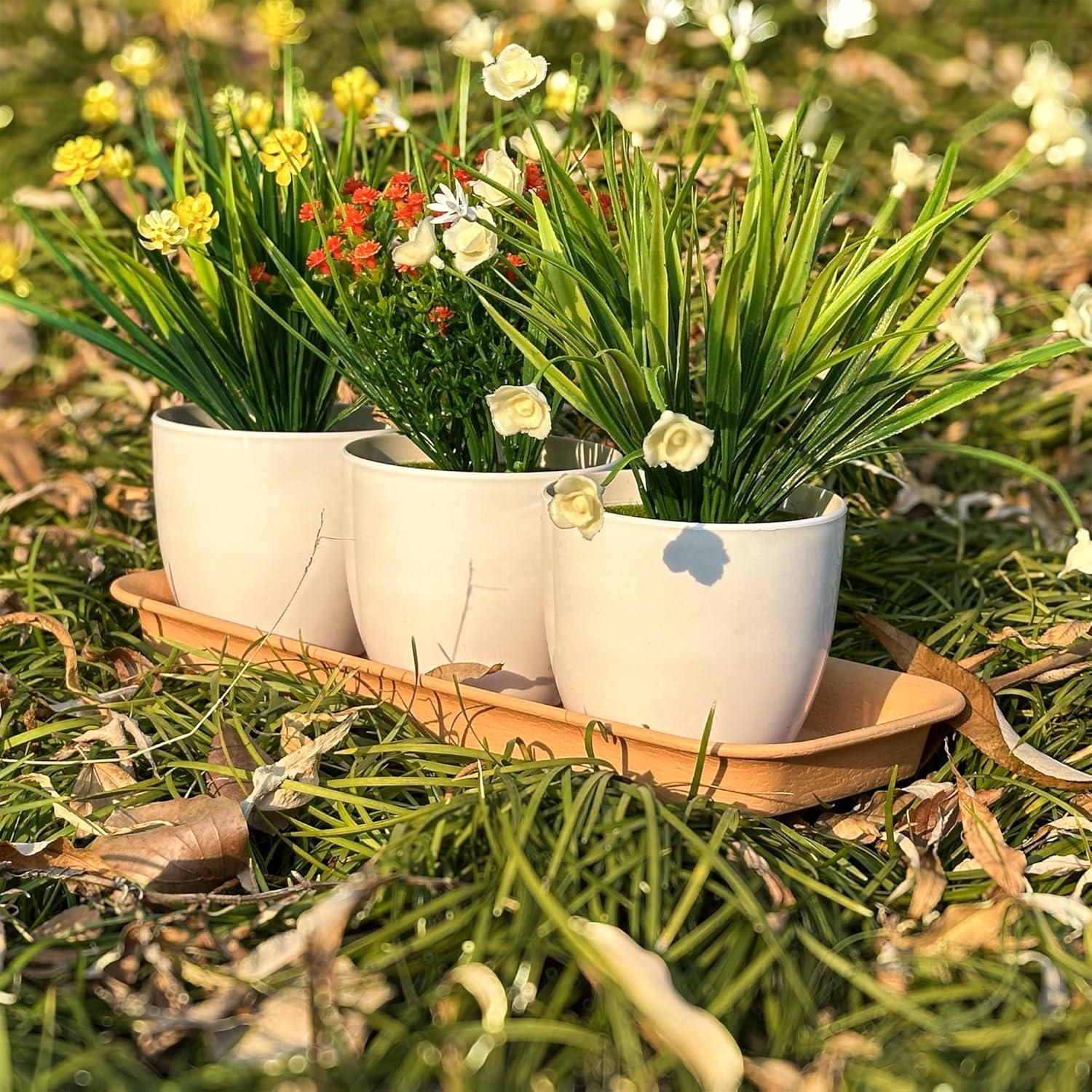 Bandeja Rectangular de Plástico Cozyou 27x10.67 cm Marrón Claro