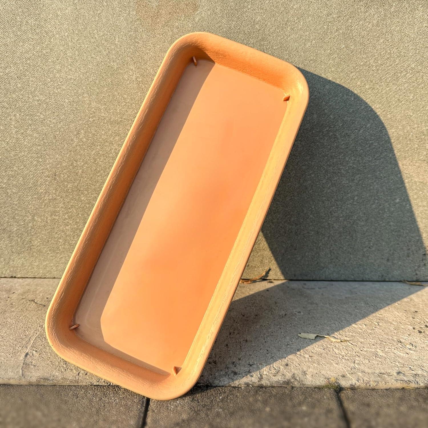 Bandeja Rectangular de Plástico Cozyou 27x10.67 cm Marrón Claro