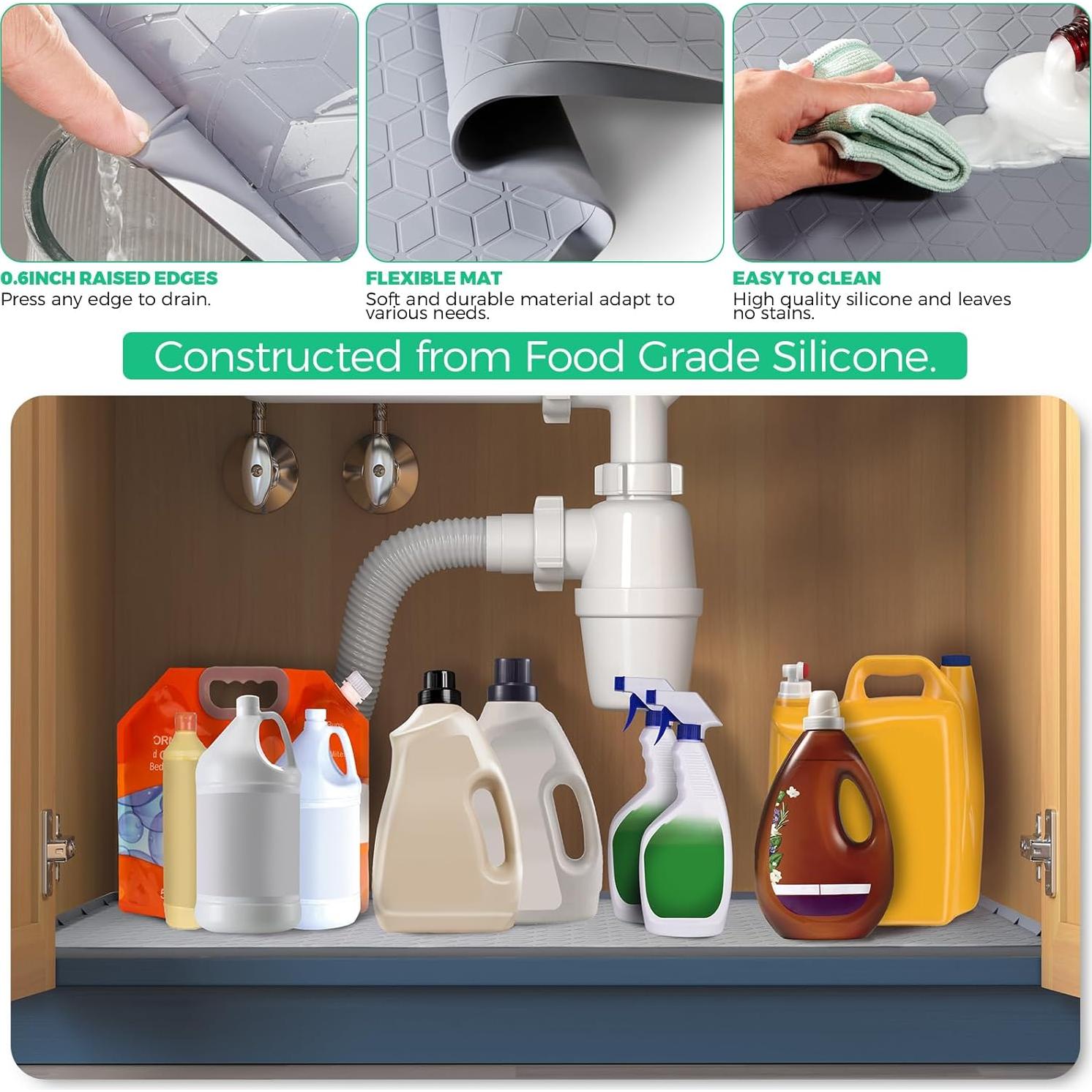 Tapete Impermeable de Silicona TRZZ 86.36x55.88 cm Gris