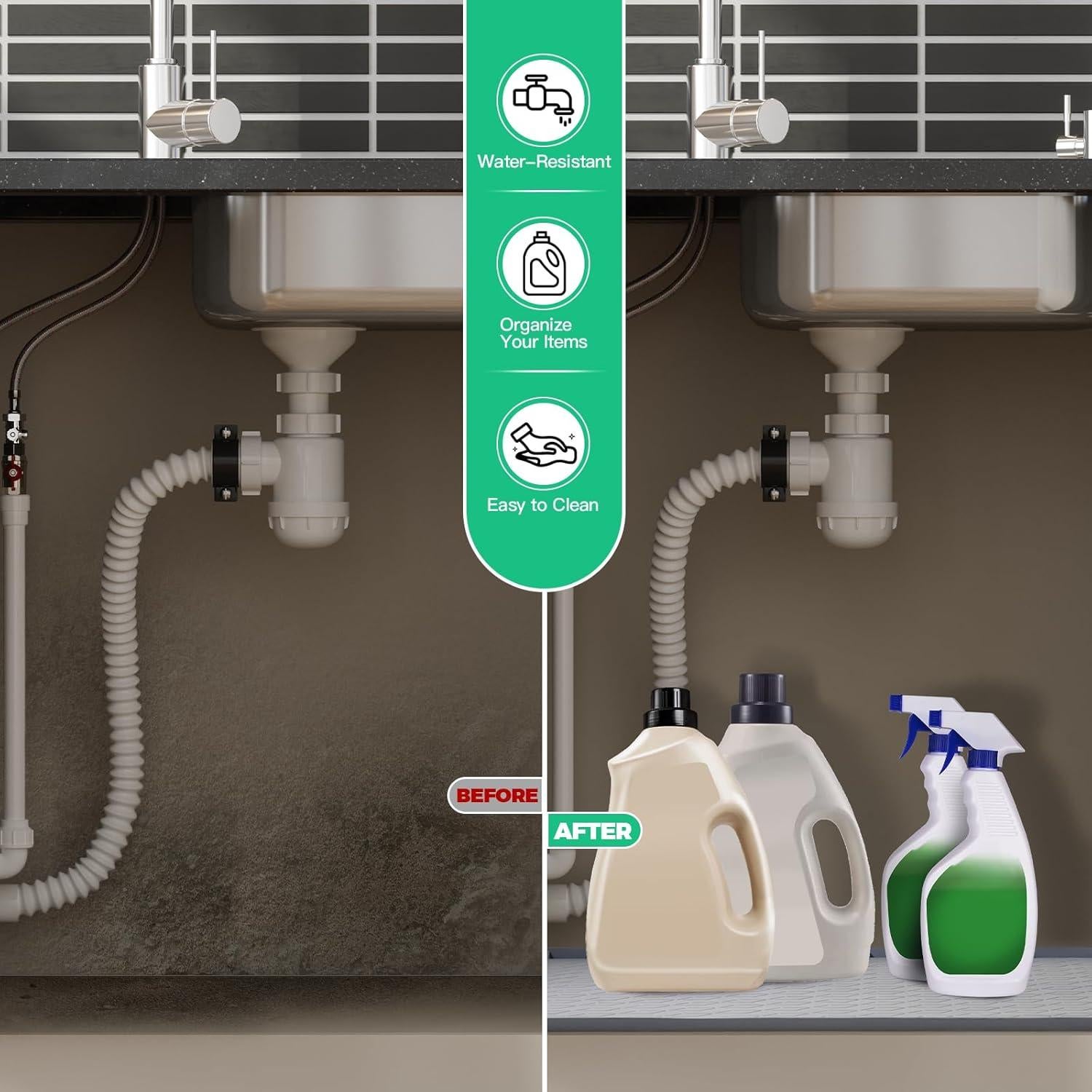 Tapete Impermeable de Silicona TRZZ 86.36x55.88 cm Gris