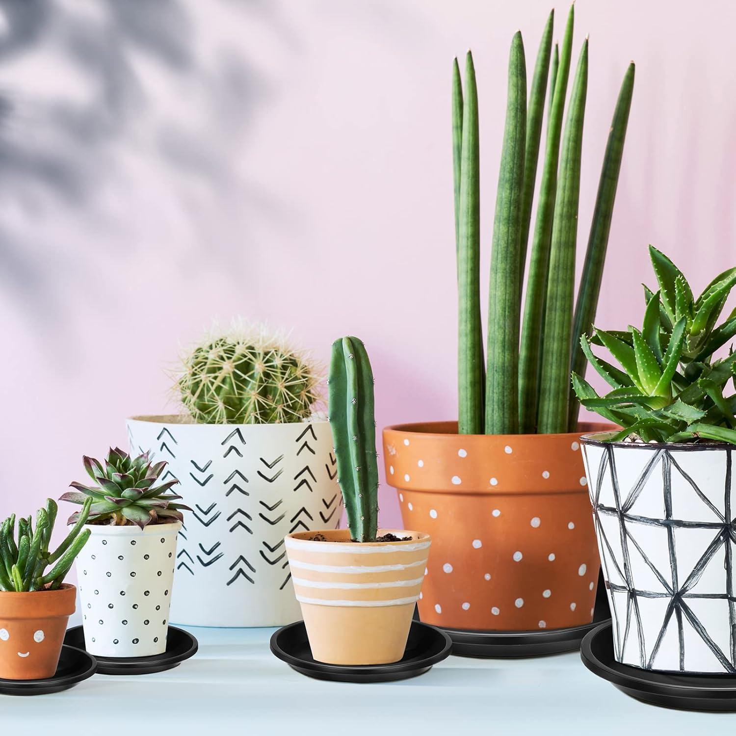 Paquete de 16 bandejas de plástico Patelai para plantas 10-25 cm