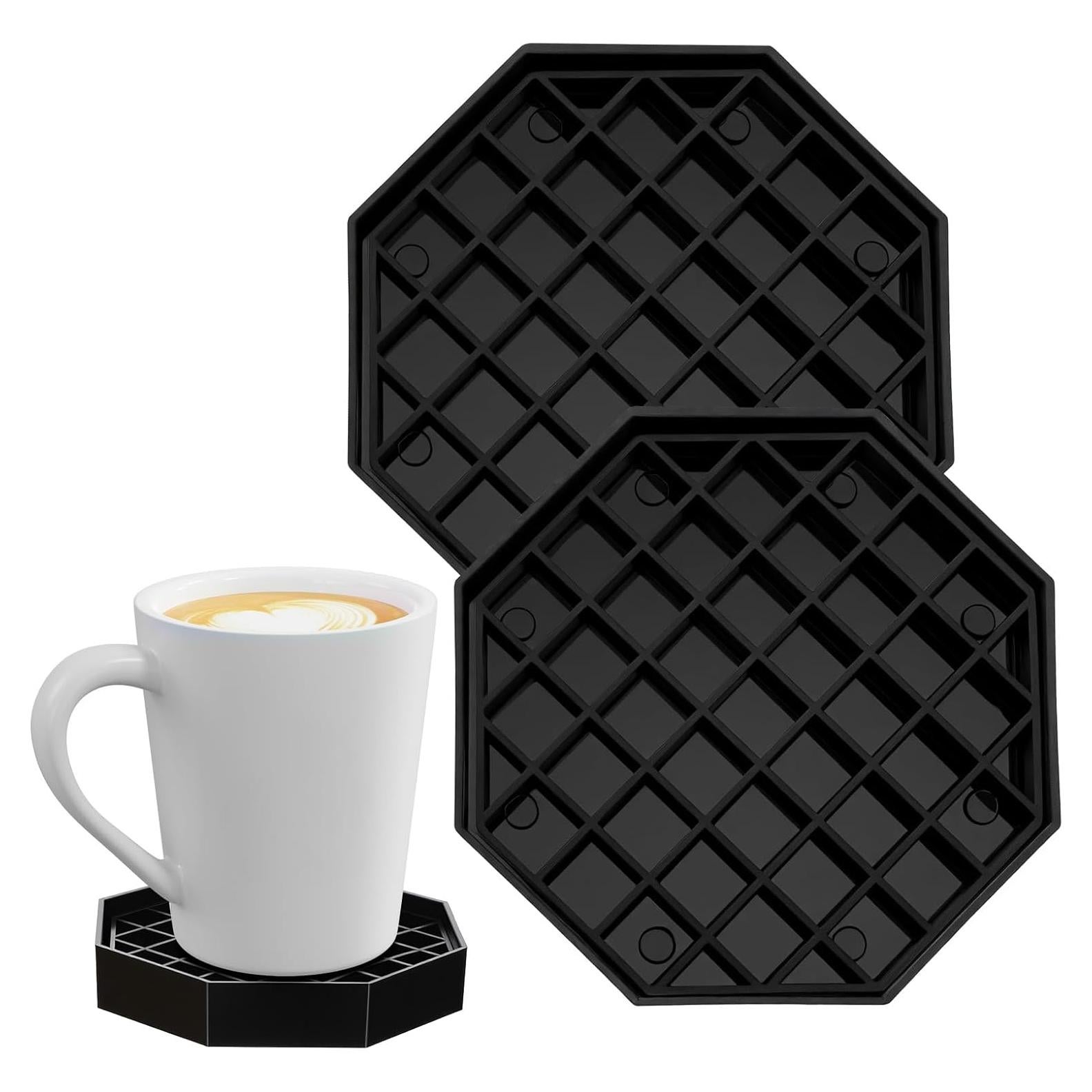 Bandeja de Goteo Octagonal HaiFafafaing 10.5 cm Negra - 2 Pcs