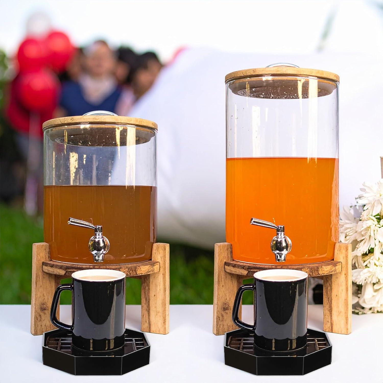 Bandeja de Goteo Octagonal HaiFafafaing 10.5 cm Negra - 2 Pcs