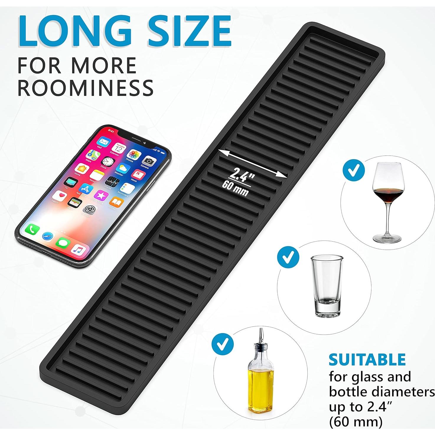 Bandeja de Soporte de Silicona ZAPPOWARE 45.7x7.9cm Negra