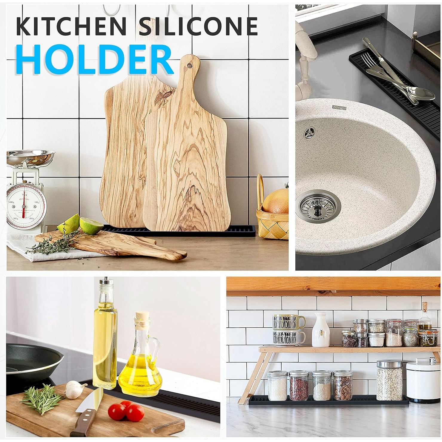 Bandeja de Soporte de Silicona ZAPPOWARE 45.7x7.9cm Negra