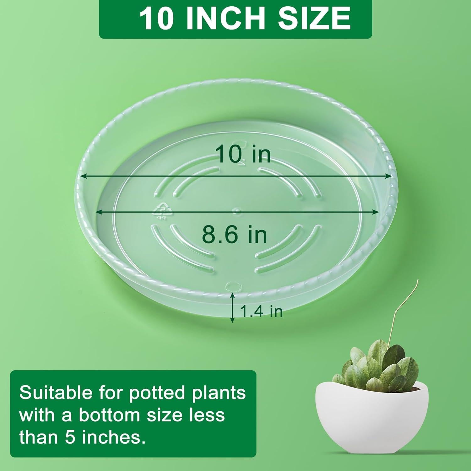 Bandejas para Plantas Hoewina - Paquete de 6 de 25.4 cm