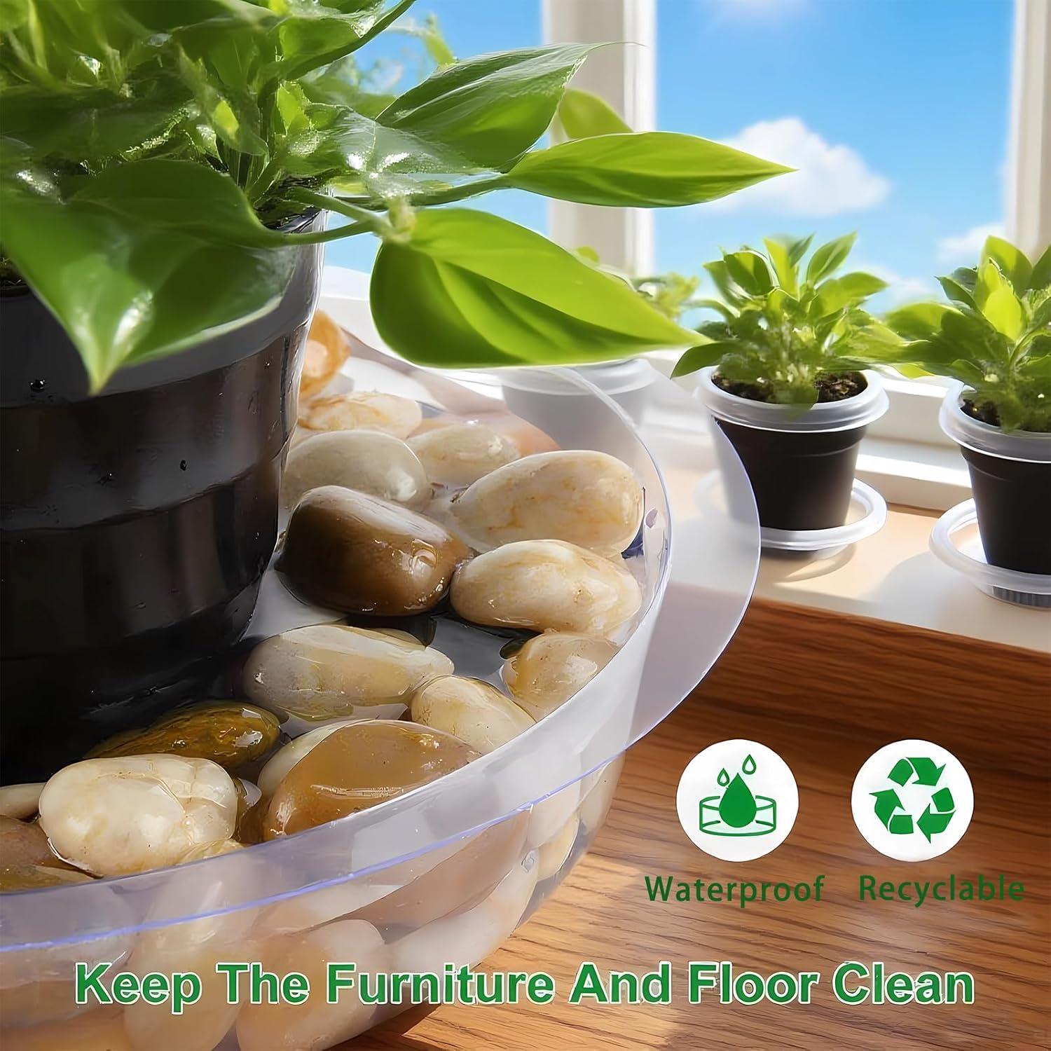 Paquete de 5 Platillos Transparentes TITE 40.6 cm para Plantas