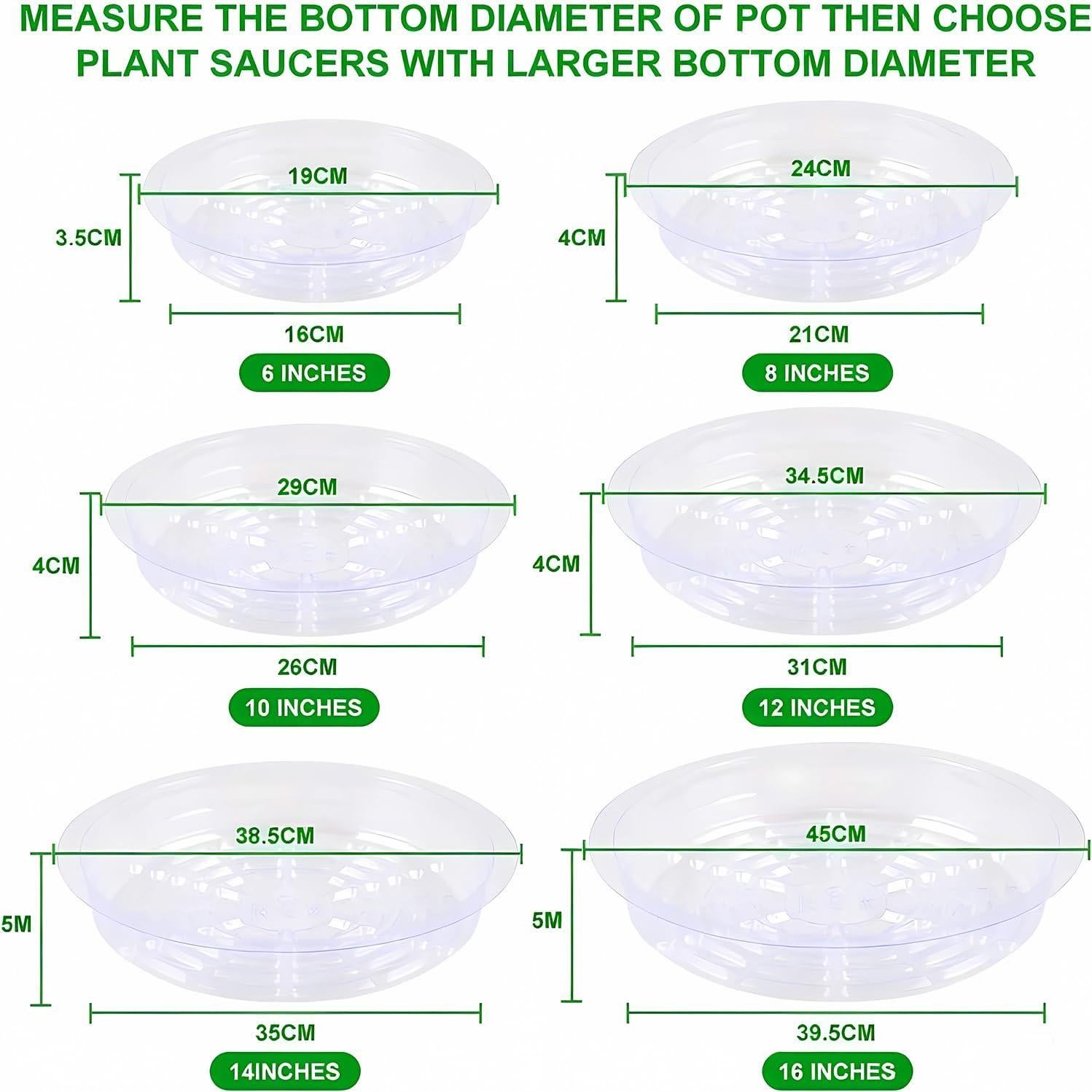 Paquete de 5 Platillos Transparentes TITE 40.6 cm para Plantas