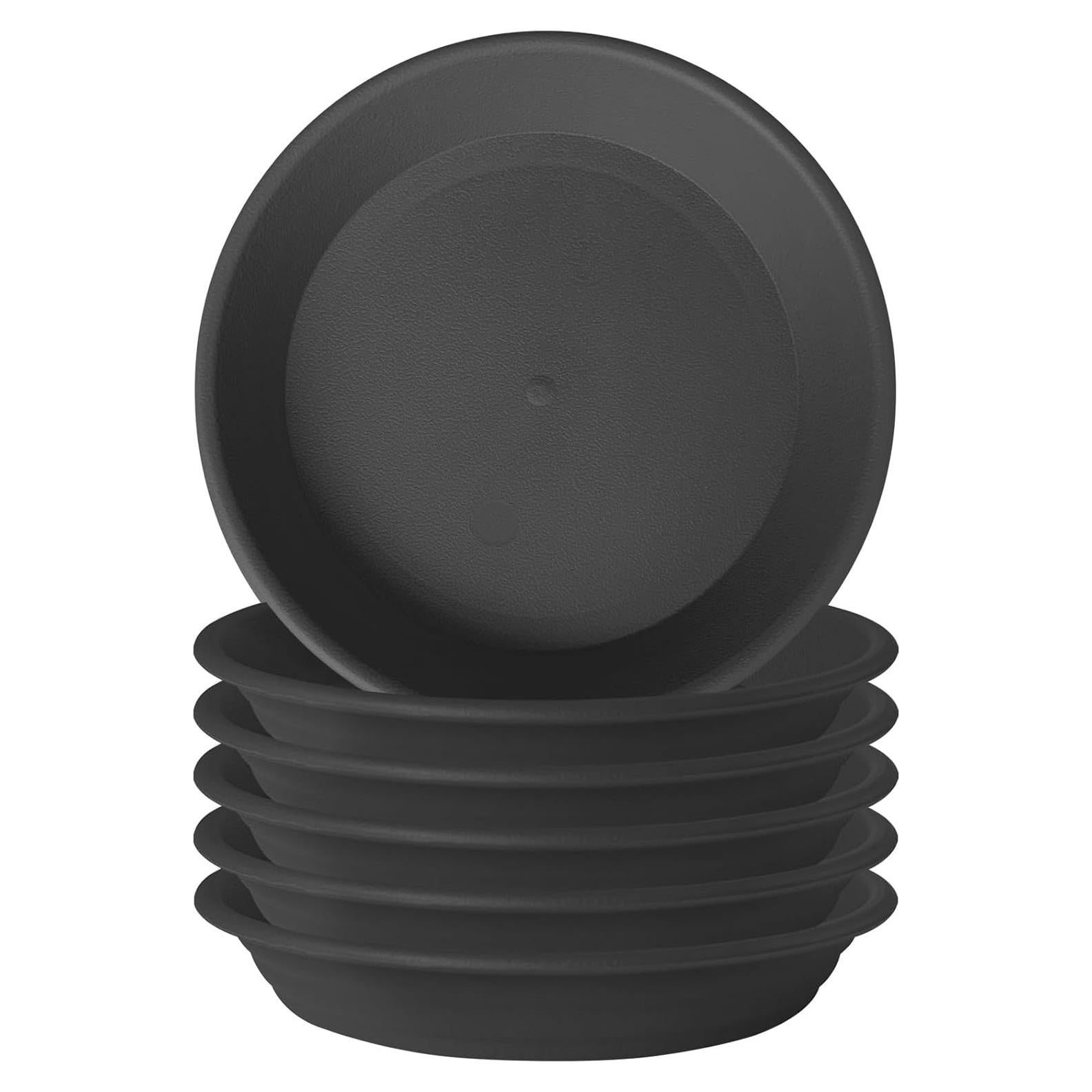 6 Platos de Drenaje para Macetas GREGICH 14.7 cm Negro