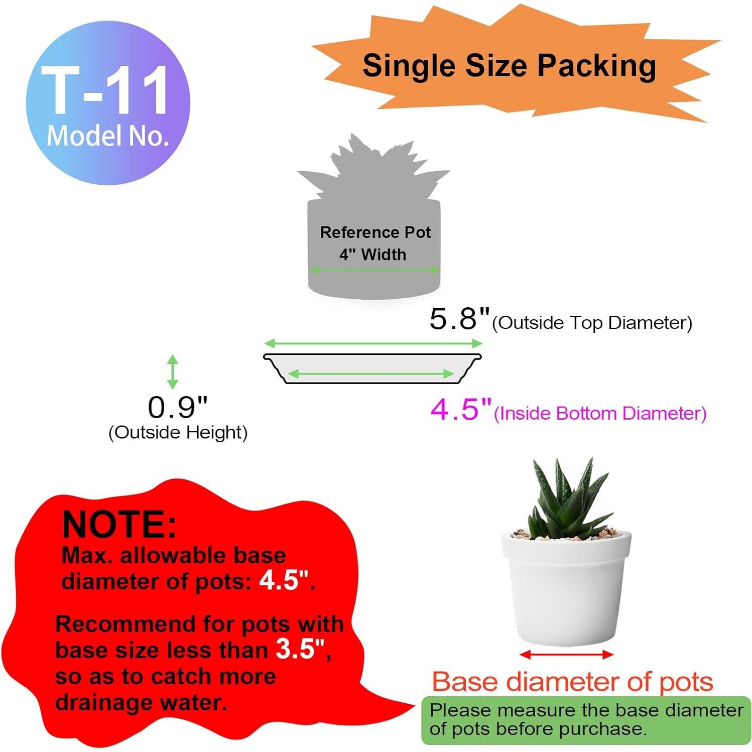 6 Platos de Drenaje para Macetas GREGICH 14.7 cm Negro