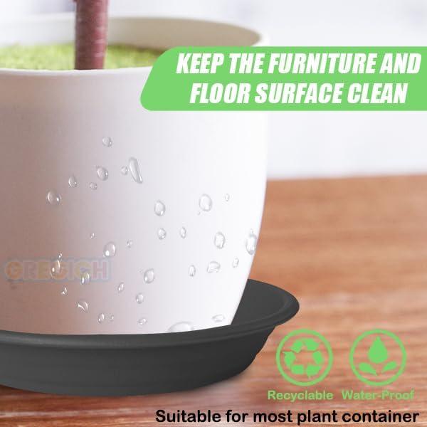 6 Platos de Drenaje para Macetas GREGICH 14.7 cm Negro