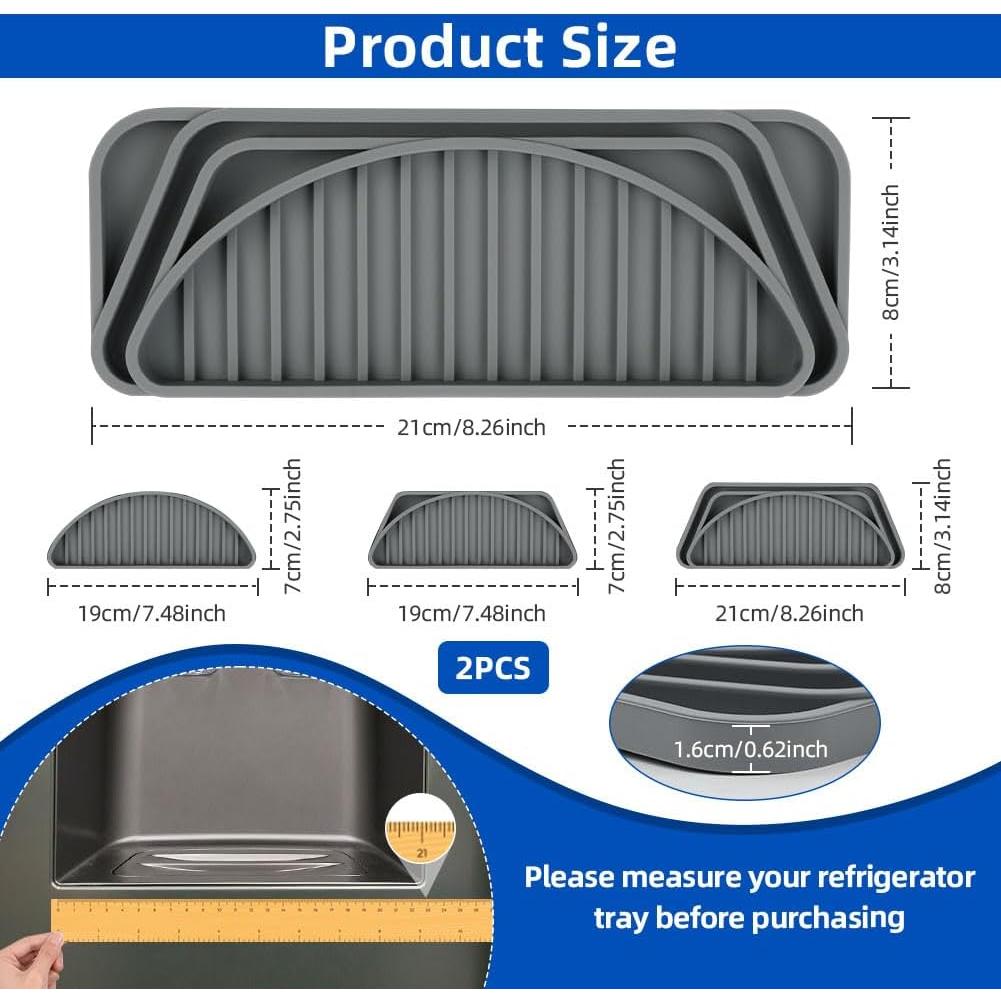 Bandeja de Goteo de Silicona Aolso para Refrigerador 2 Piezas