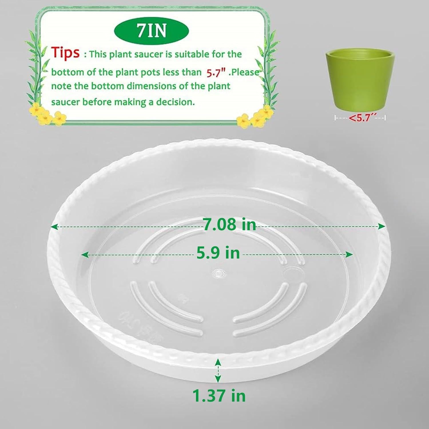 Paquete de 8 bandejas de goteo FHWTY 17.78 cm transparentes