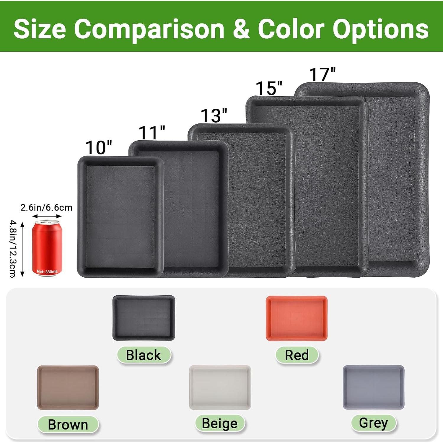 Bandeja de Drenaje para Macetas GREANER 33 cm Negra - 3 Piezas