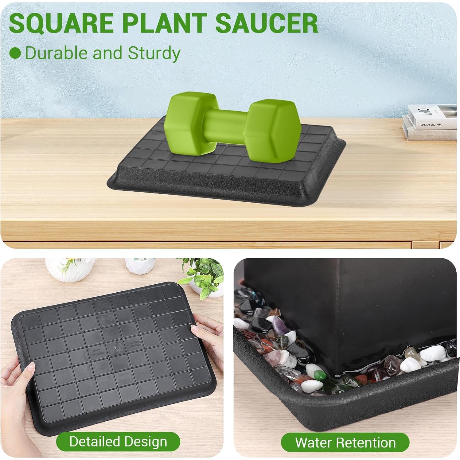 Bandeja de Drenaje para Macetas GREANER 33 cm Negra - 3 Piezas