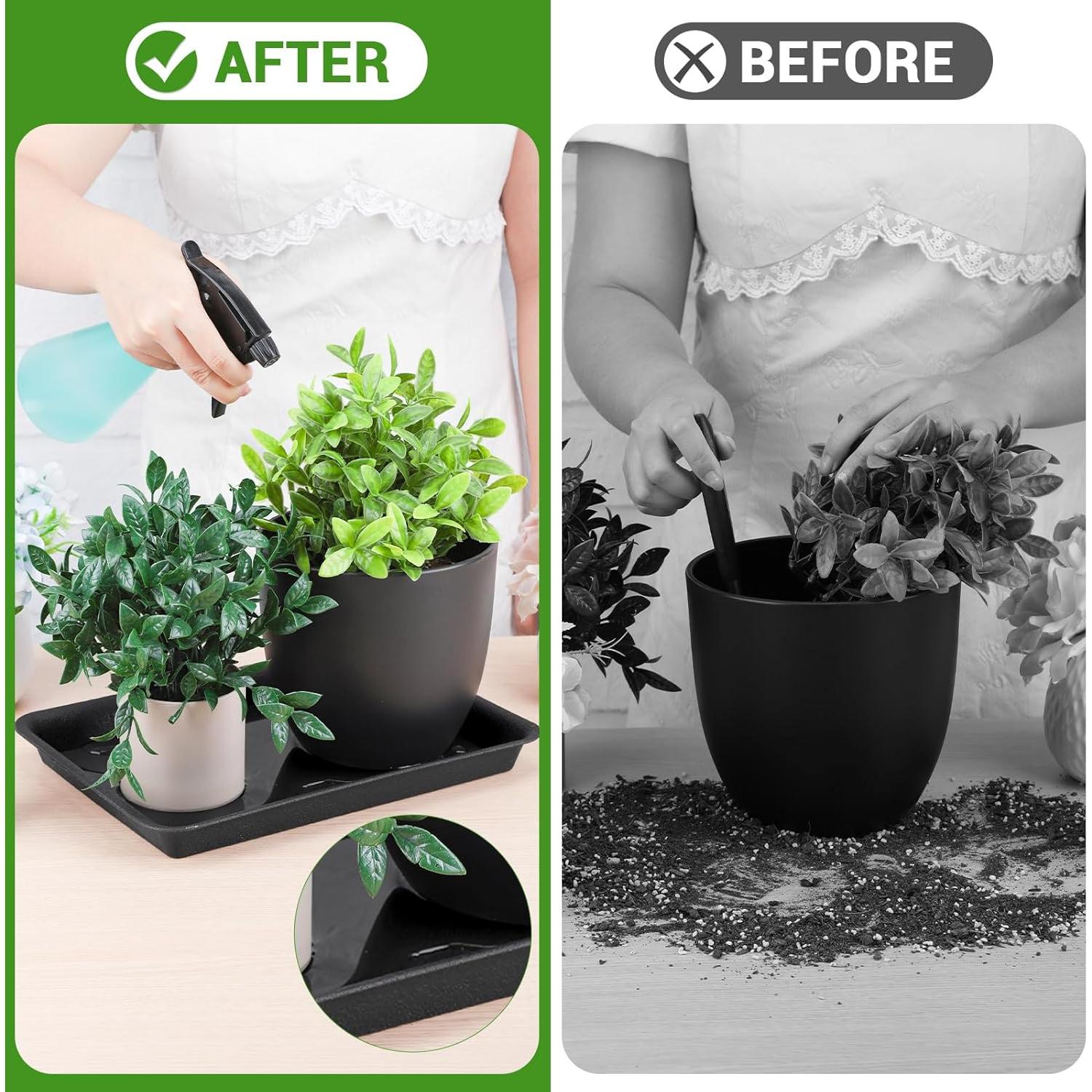 Bandeja de Drenaje para Macetas GREANER 33 cm Negra - 3 Piezas