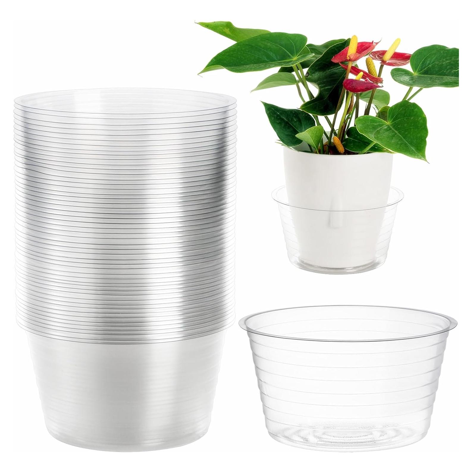 Tebery 50 Platillos de Plástico Transparente 15 cm para Macetas