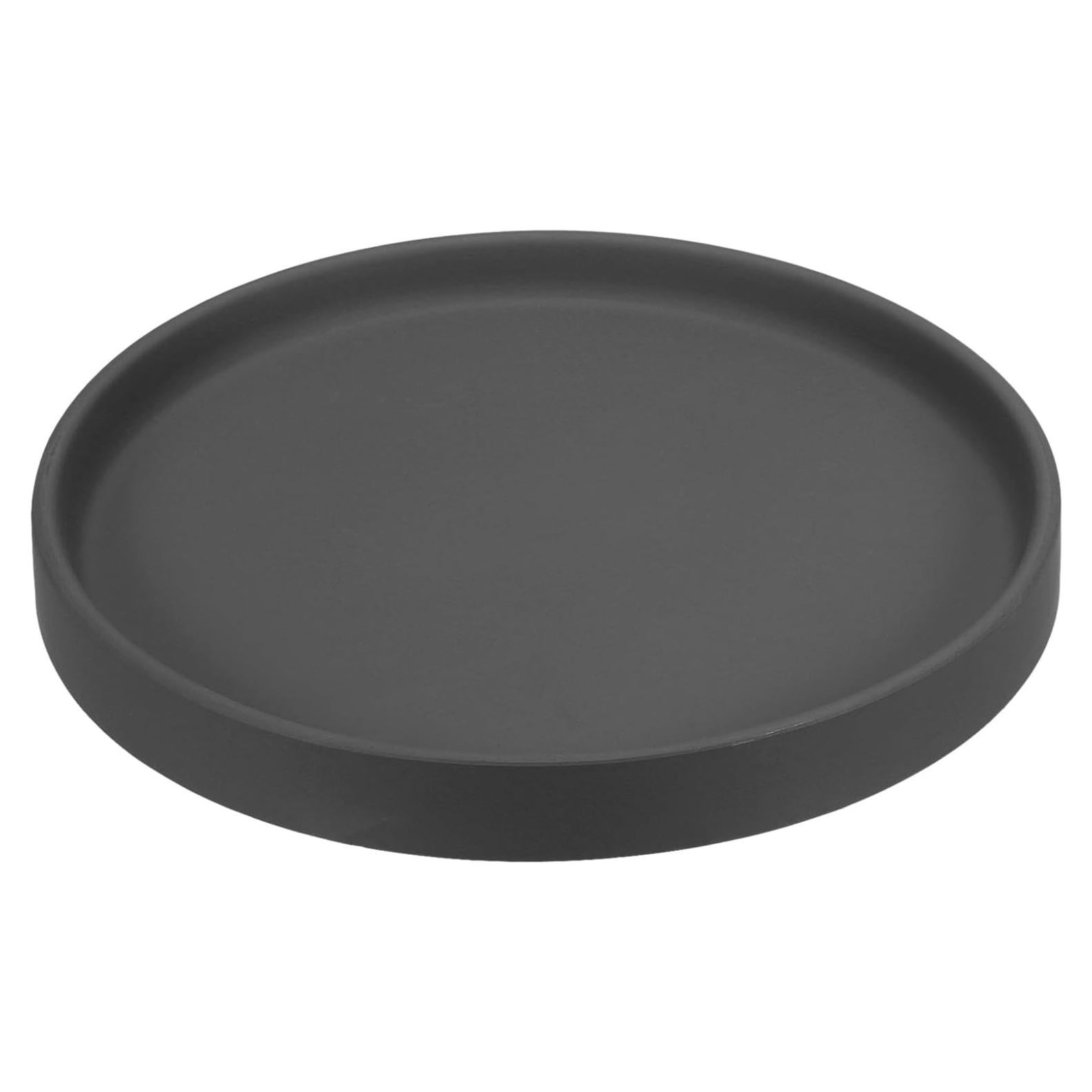 Plato de Cerámica Redondo PATIKIL 26 cm Negro para Plantas