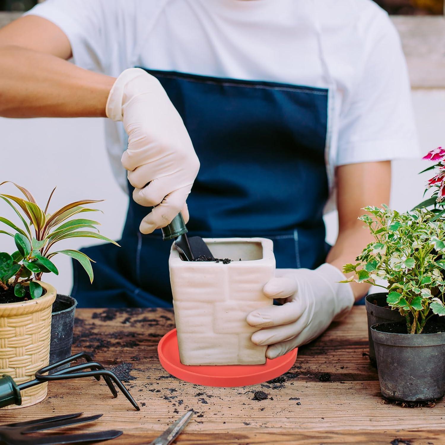 Plato de Cerámica Redondo PATIKIL 26 cm Negro para Plantas