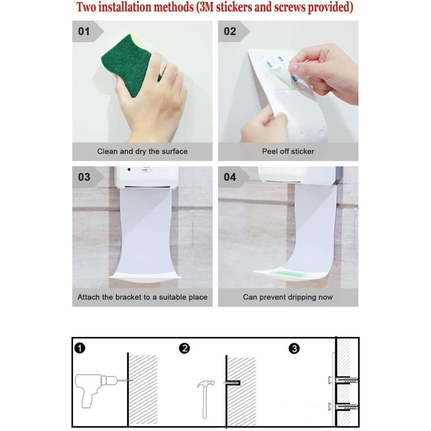 Soporte de Jabón Montado en Pared HHHKKK - 2 Piezas Blanco