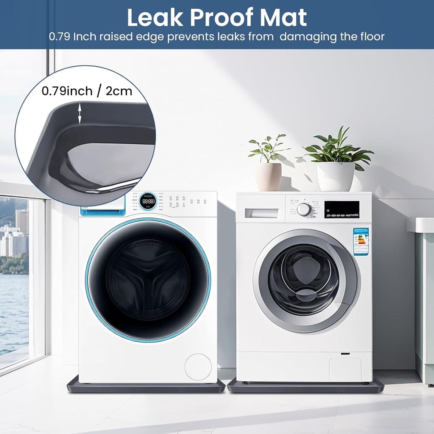 Bandeja de Silicona Antideslizante para Lavadora 68.58 cm Gris