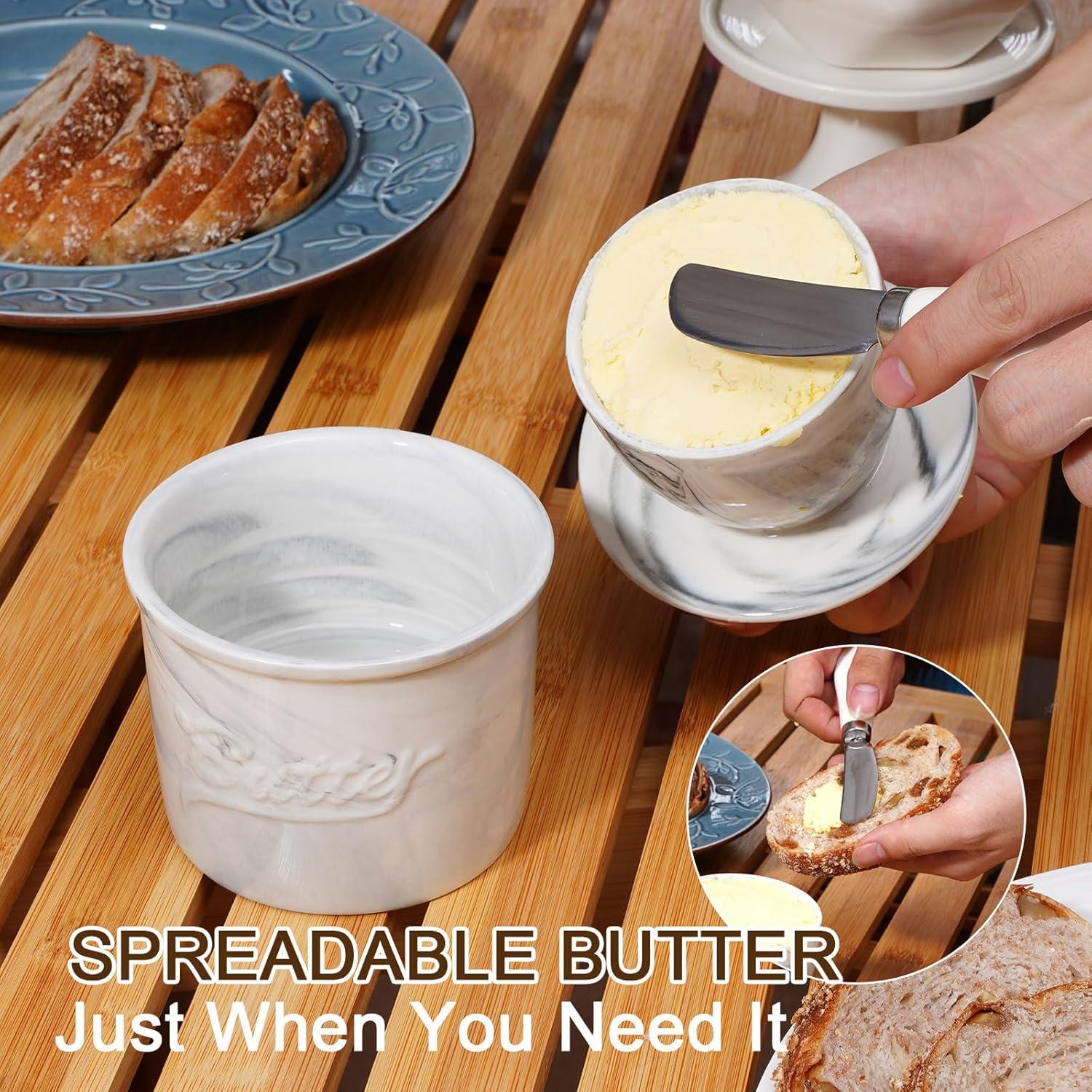 Crock de Mantequilla Cerámica Eichzer Veteado 113g con Tapa