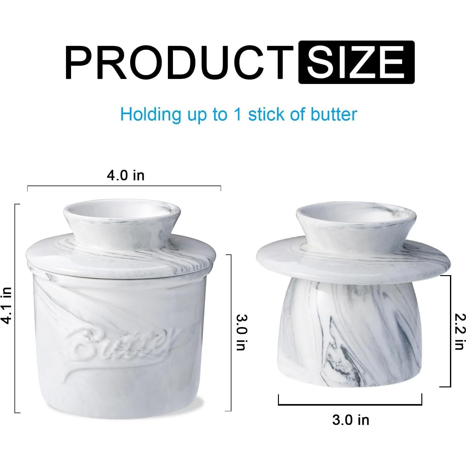 Crock de Mantequilla Cerámica Eichzer Veteado 113g con Tapa