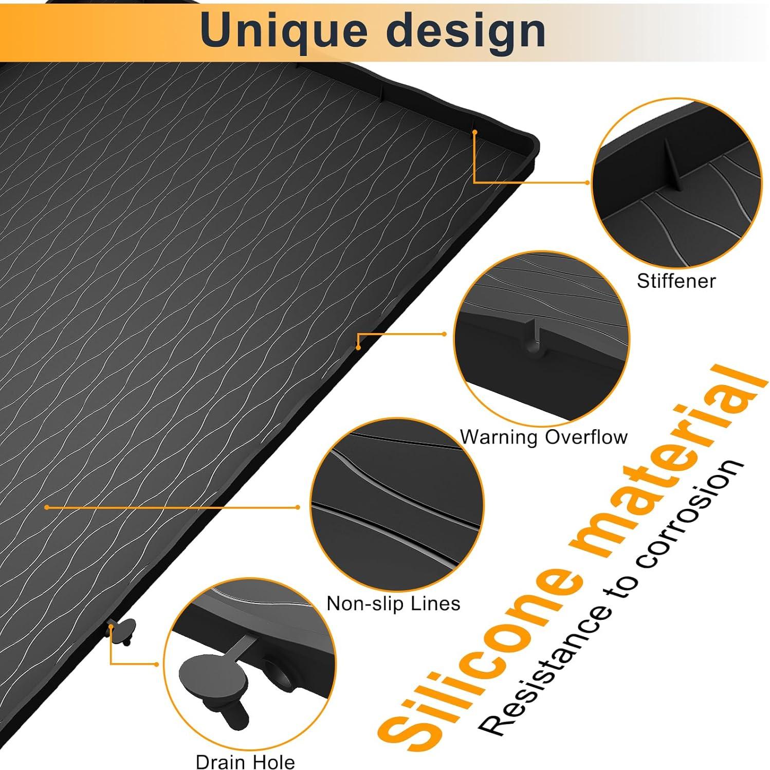 Alfombrilla de Silicona Impermeable MHHA 86.36x55.88cm Negra
