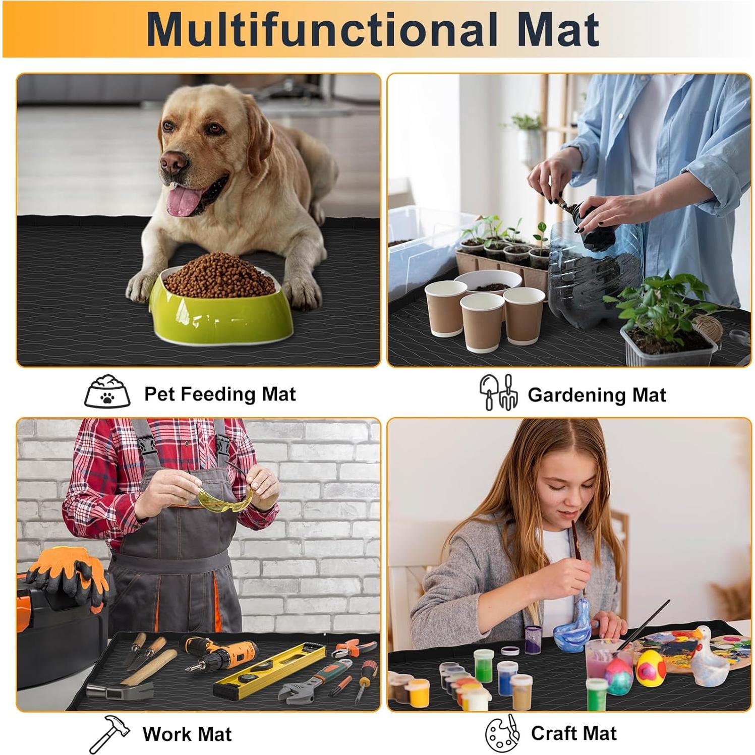 Alfombrilla de Silicona Impermeable MHHA 86.36x55.88cm Negra