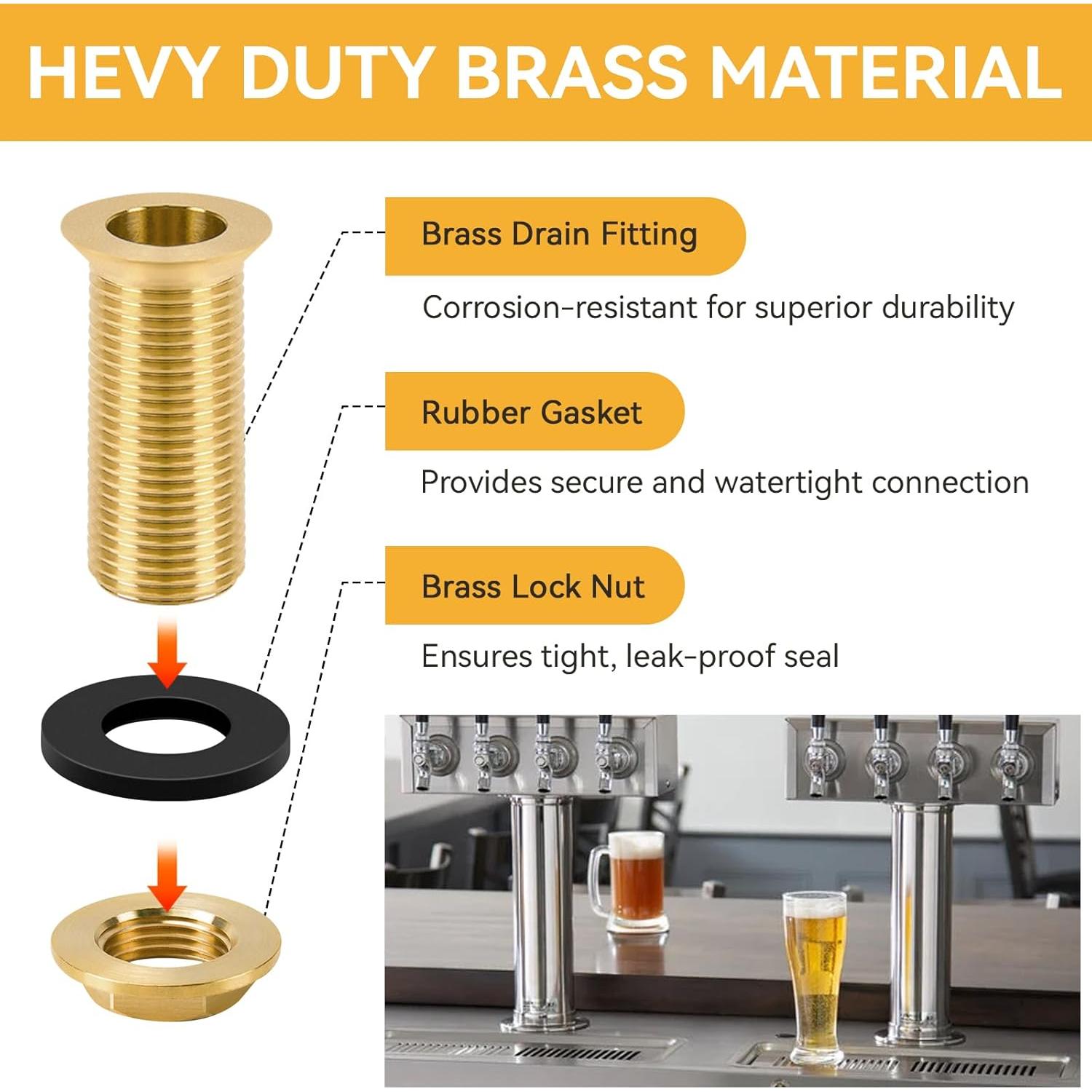 Conjunto de Drenaje de Bandeja de Goteo ERETOW 2" con NPT 1/2"