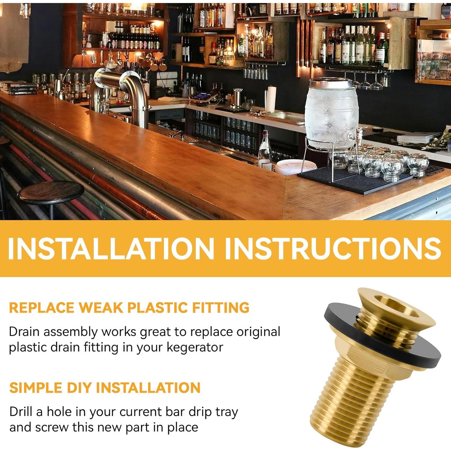 Conjunto de Drenaje de Bandeja de Goteo ERETOW 2" con NPT 1/2"