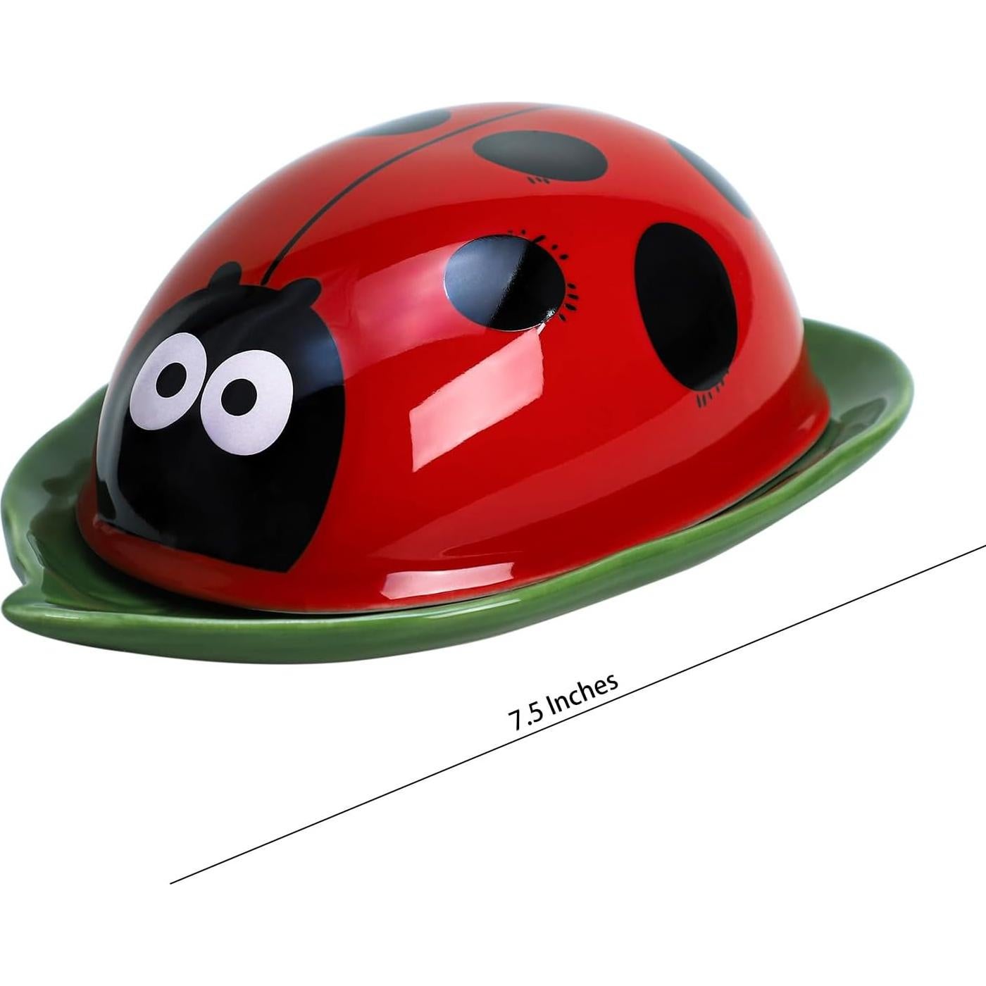 Plato de Mantequilla Cerámica Mariquita con Tapa 0.68kg