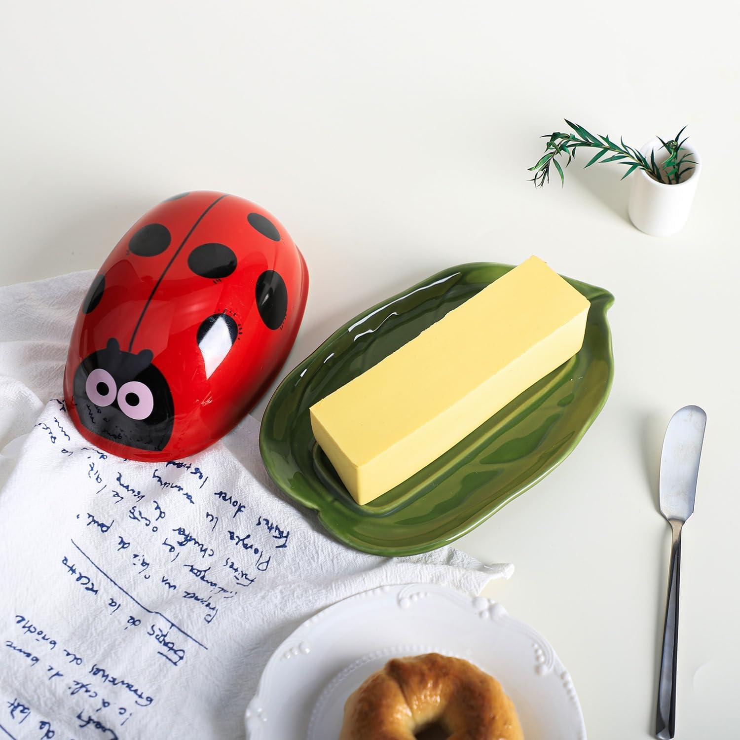 Plato de Mantequilla Cerámica Mariquita con Tapa 0.68kg