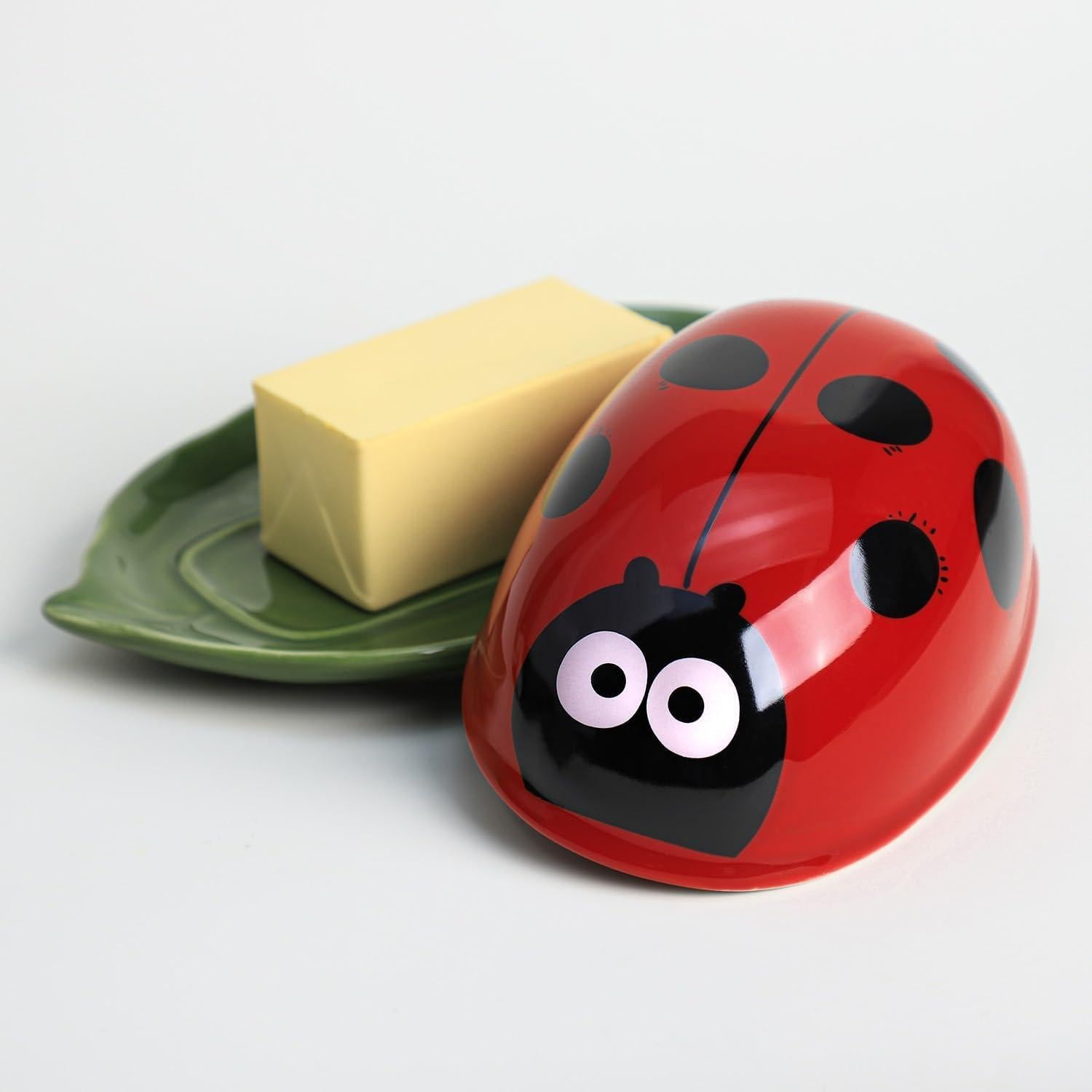 Plato de Mantequilla Cerámica Mariquita con Tapa 0.68kg