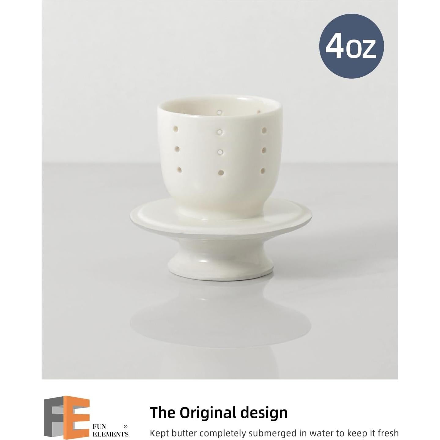 Crock de Mantequilla FUN ELEMENTS con Tapa y Cuchillo 113g