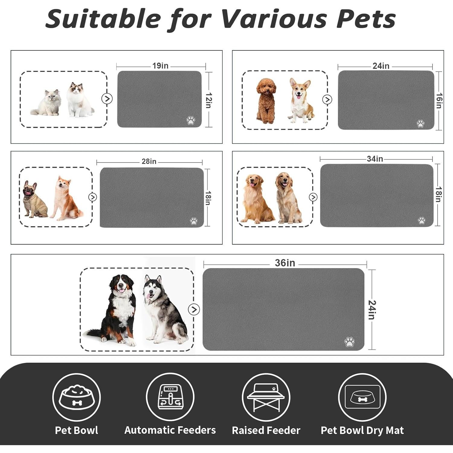 Alfombrilla Absorbente para Mascotas HotLive 30.48x48.26cm Gris