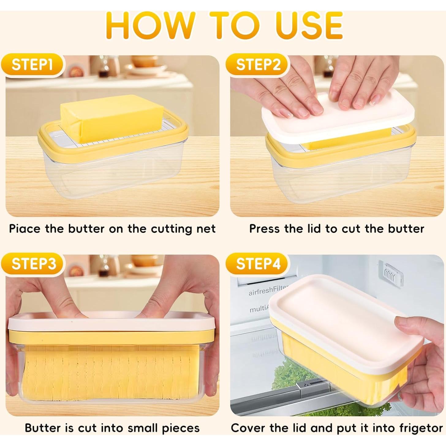 Contenedor de Mantequilla Hermético ELEGICKLIP con Cortador 220g