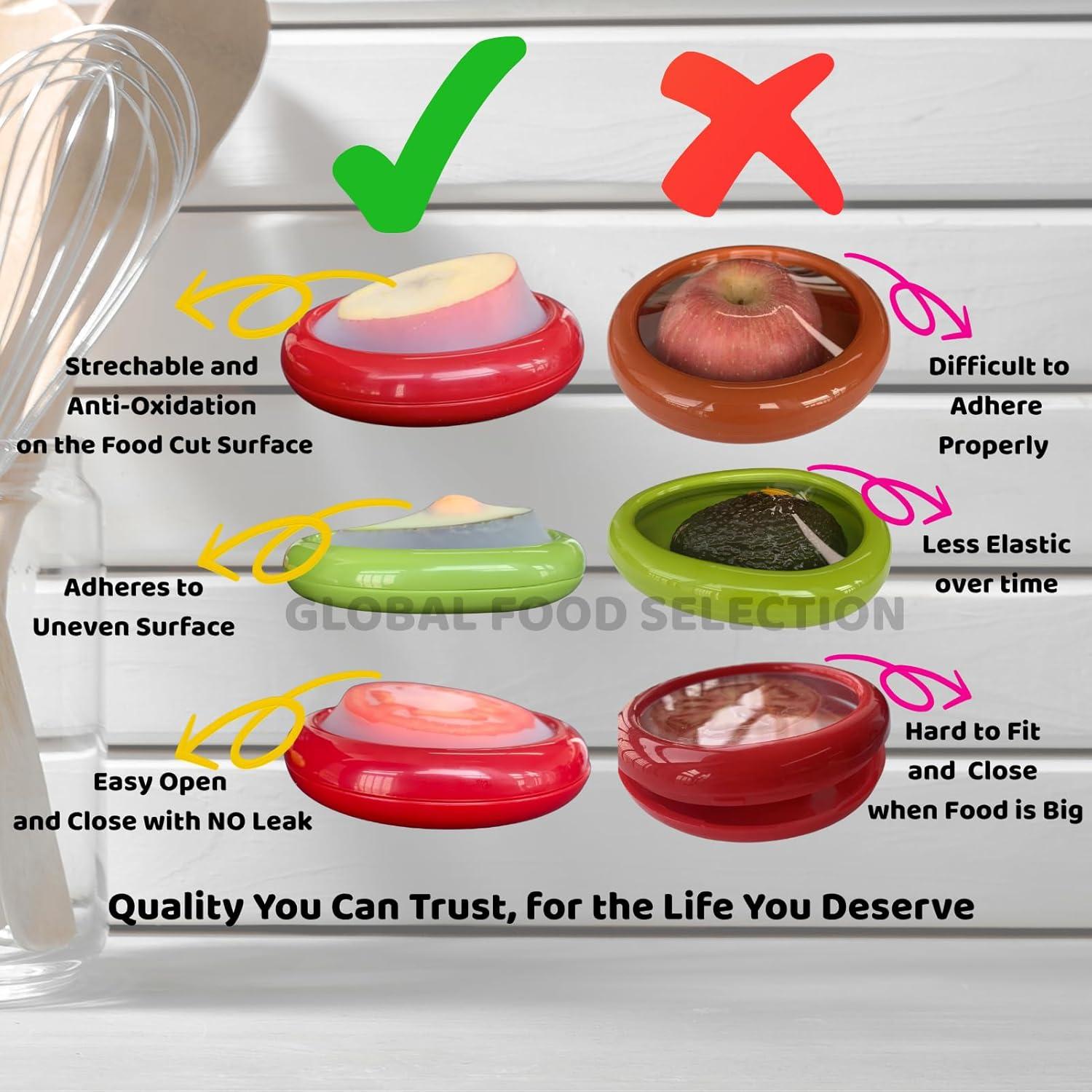 Juego de 4 Huggers de Silicona Reutilizables para Alimentos