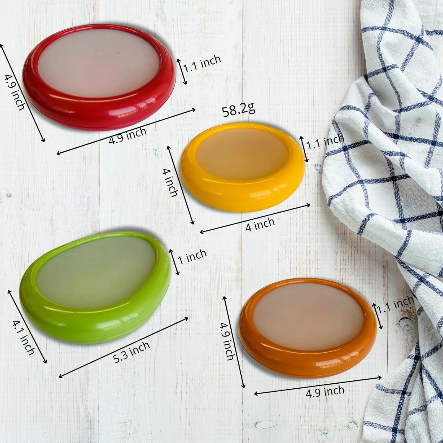 Juego de 4 Huggers de Silicona Reutilizables para Alimentos