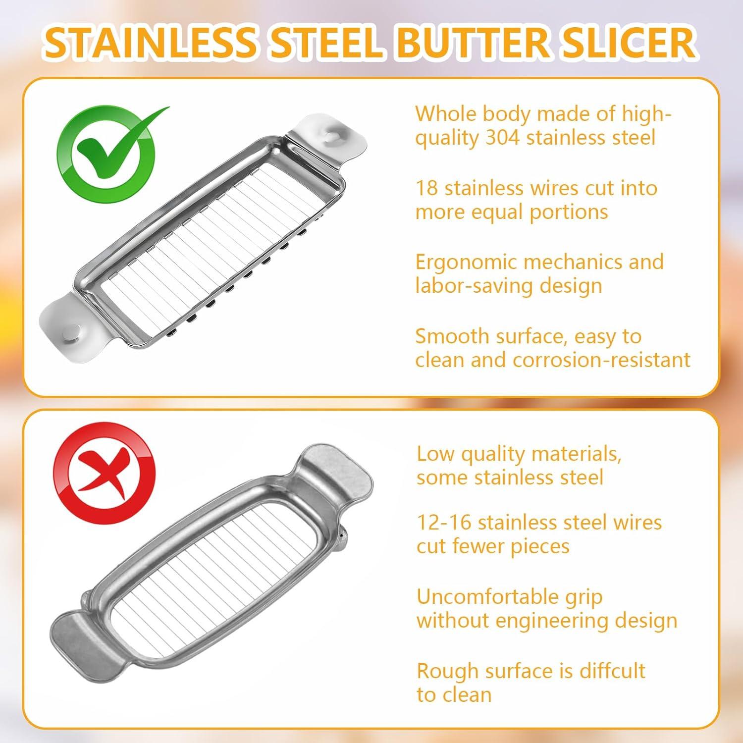 Cortador de Mantequilla QIYUDA de Acero Inoxidable 21.95 cm